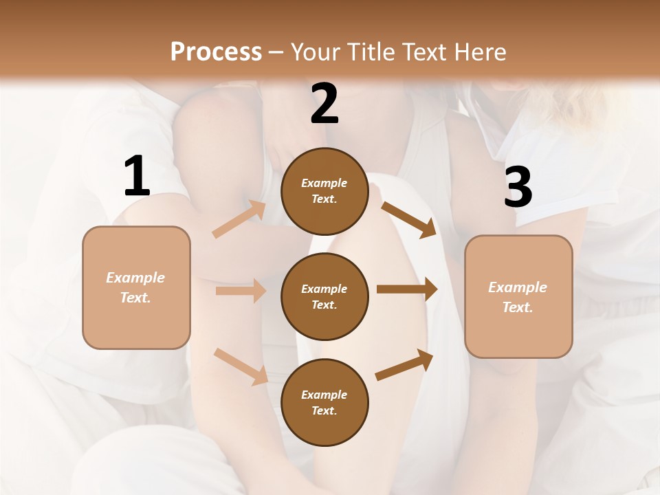 A Woman And Two Children Are Sitting On A Bed PowerPoint Template