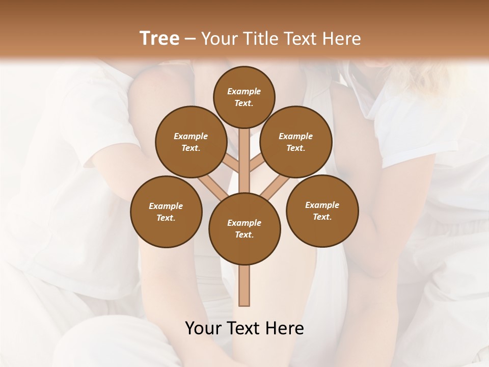 A Woman And Two Children Are Sitting On A Bed PowerPoint Template