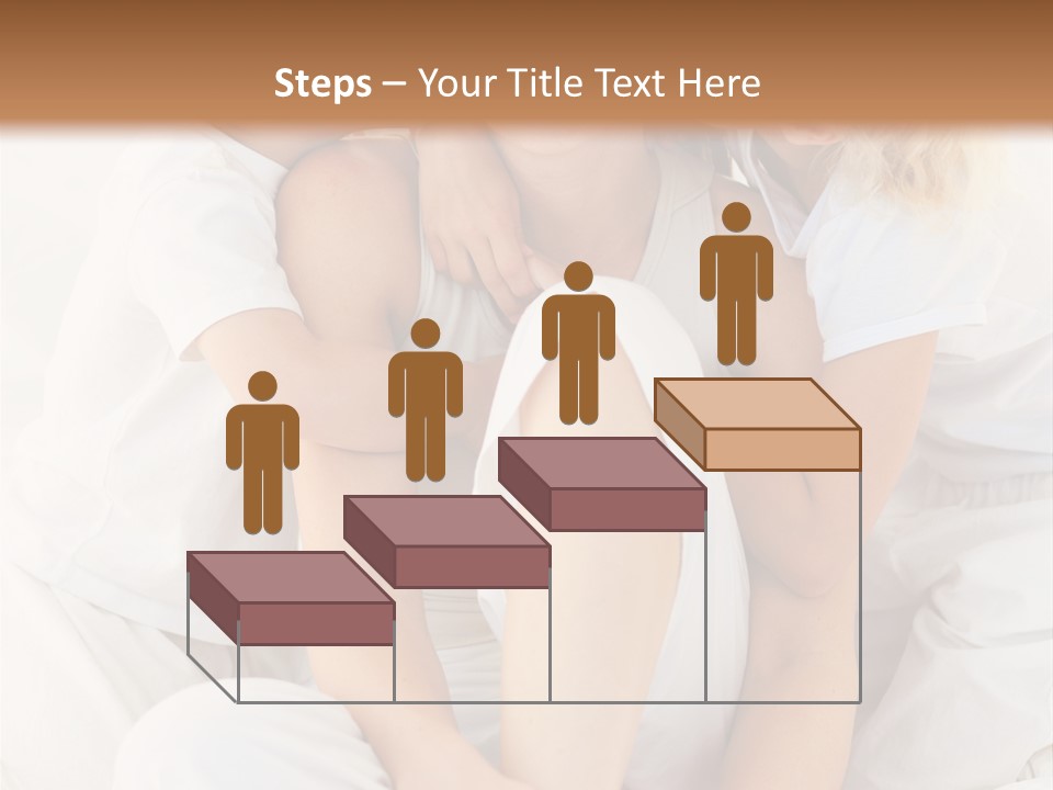 A Woman And Two Children Are Sitting On A Bed PowerPoint Template