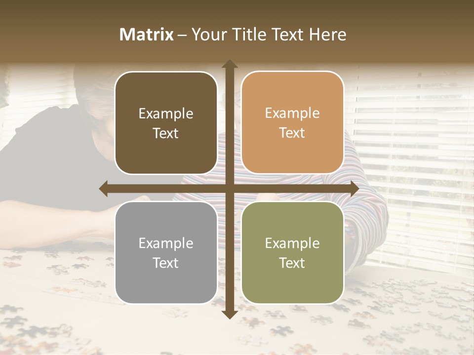 An Elderly Woman And A Young Woman Playing With A Puzzle PowerPoint Template
