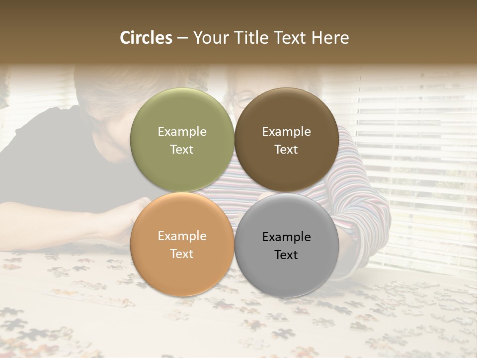 An Elderly Woman And A Young Woman Playing With A Puzzle PowerPoint Template