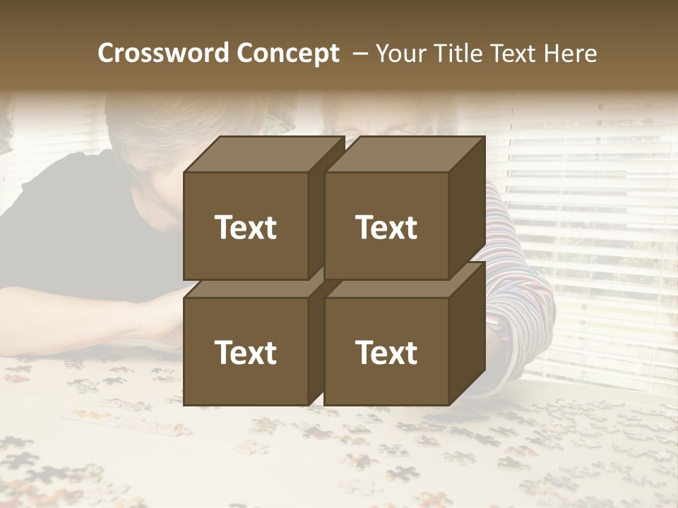 An Elderly Woman And A Young Woman Playing With A Puzzle PowerPoint Template