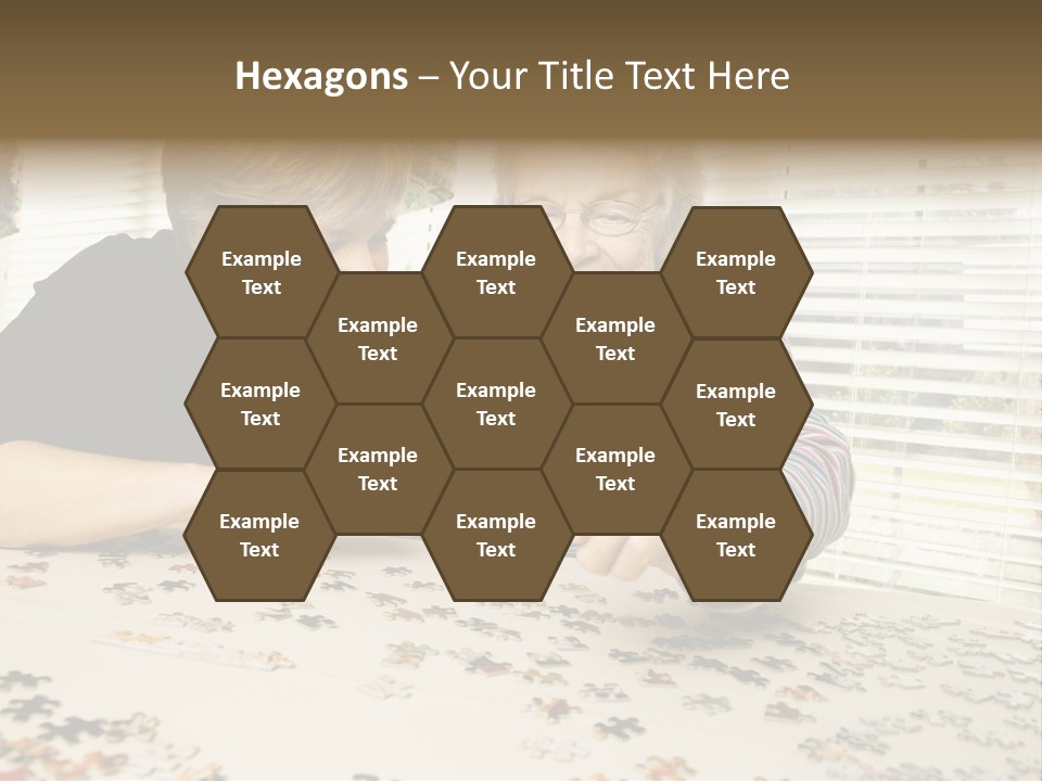 An Elderly Woman And A Young Woman Playing With A Puzzle PowerPoint Template