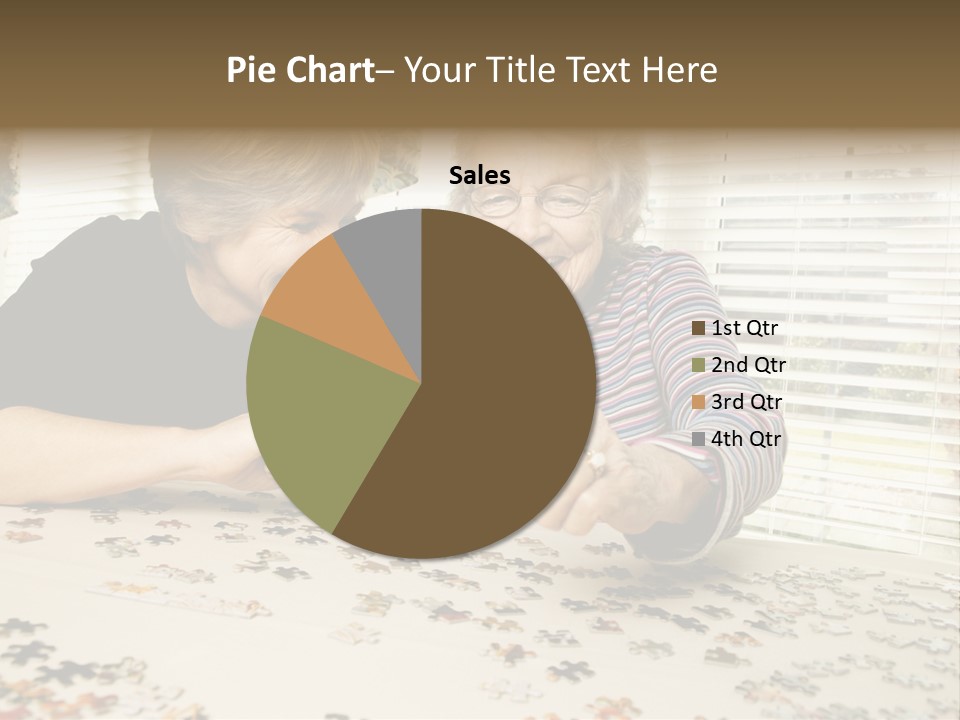 An Elderly Woman And A Young Woman Playing With A Puzzle PowerPoint Template