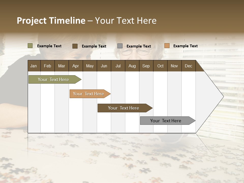 An Elderly Woman And A Young Woman Playing With A Puzzle PowerPoint Template