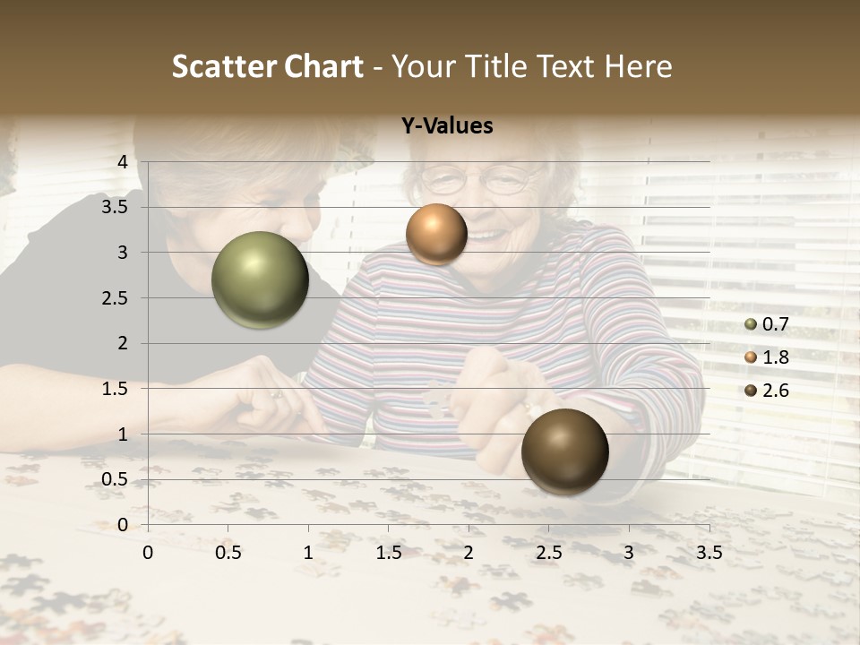 An Elderly Woman And A Young Woman Playing With A Puzzle PowerPoint Template
