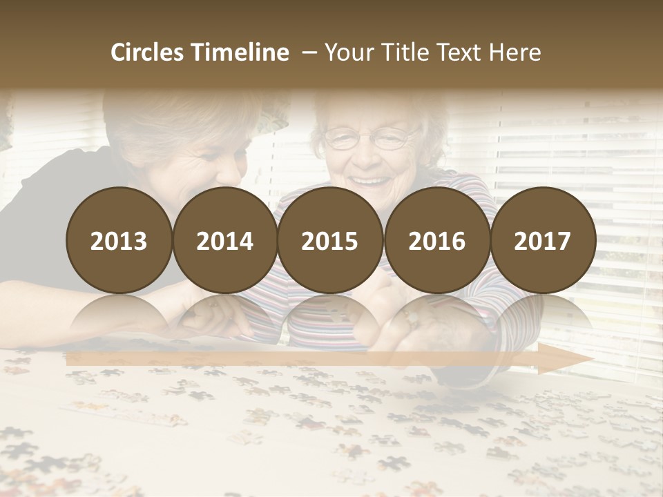 An Elderly Woman And A Young Woman Playing With A Puzzle PowerPoint Template