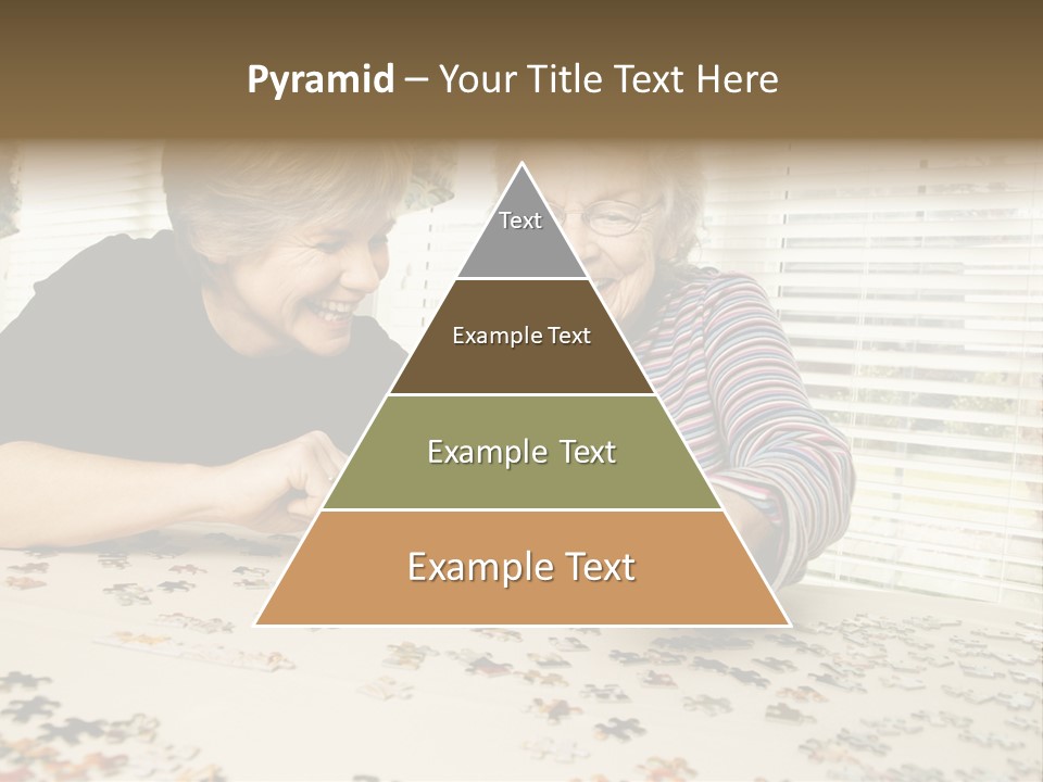 An Elderly Woman And A Young Woman Playing With A Puzzle PowerPoint Template