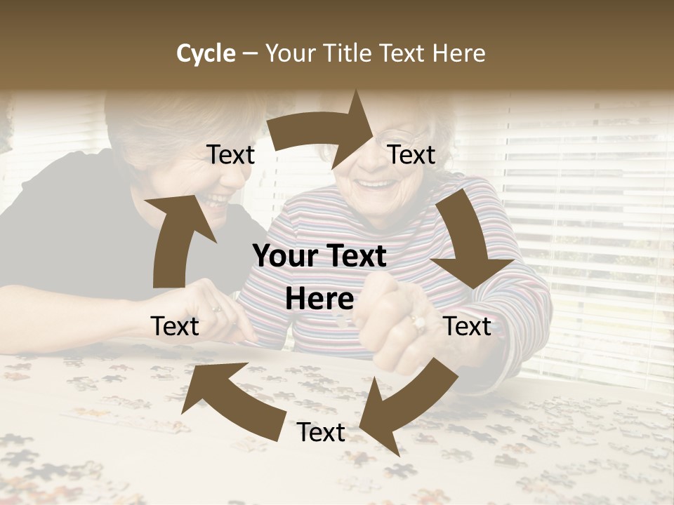 An Elderly Woman And A Young Woman Playing With A Puzzle PowerPoint Template