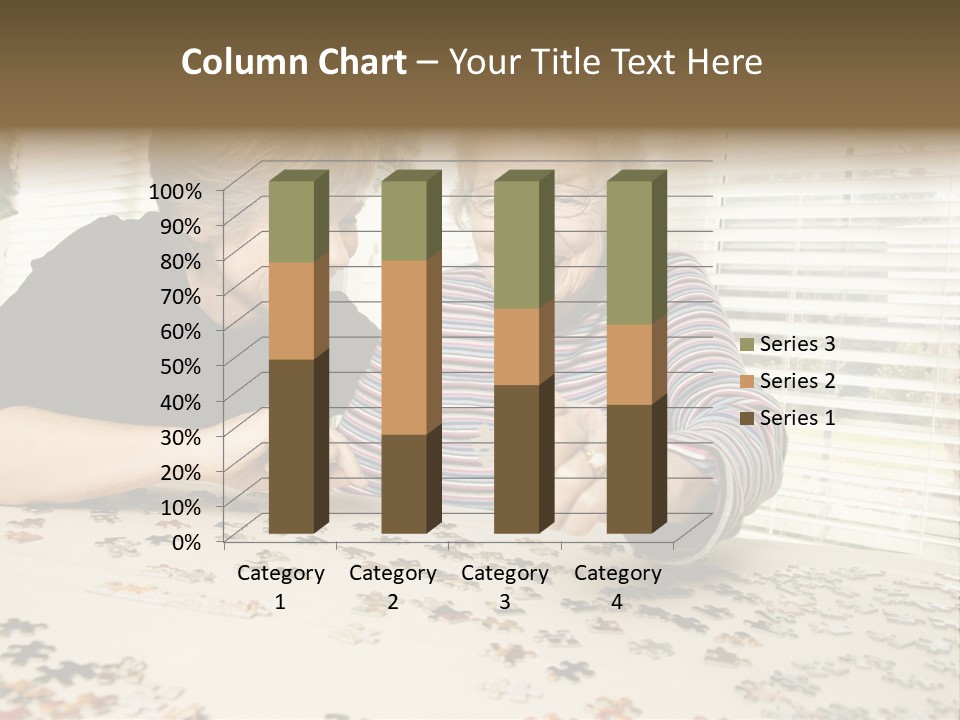 An Elderly Woman And A Young Woman Playing With A Puzzle PowerPoint Template