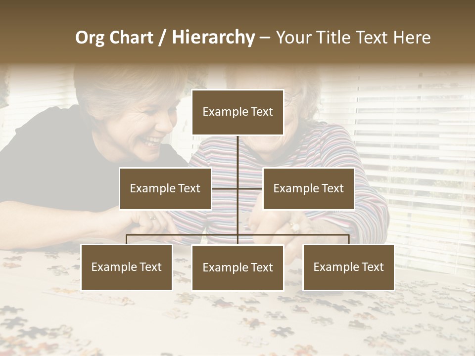 An Elderly Woman And A Young Woman Playing With A Puzzle PowerPoint Template