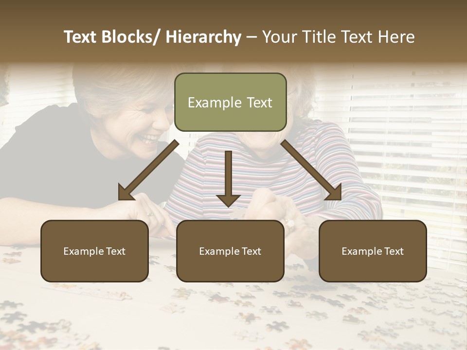 An Elderly Woman And A Young Woman Playing With A Puzzle PowerPoint Template