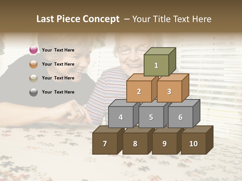 An Elderly Woman And A Young Woman Playing With A Puzzle PowerPoint Template