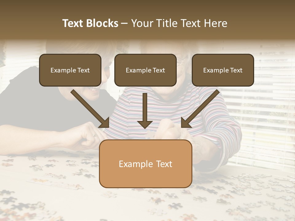 An Elderly Woman And A Young Woman Playing With A Puzzle PowerPoint Template
