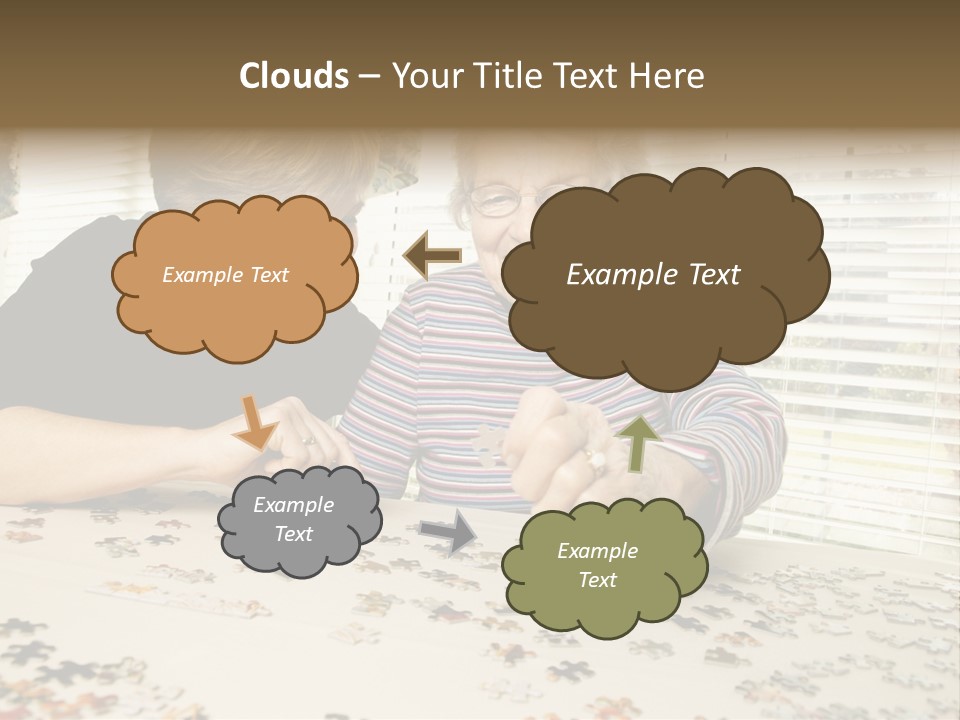 An Elderly Woman And A Young Woman Playing With A Puzzle PowerPoint Template