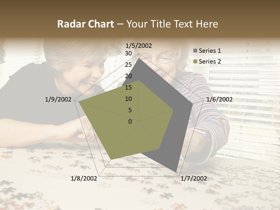 An Elderly Woman And A Young Woman Playing With A Puzzle PowerPoint Template