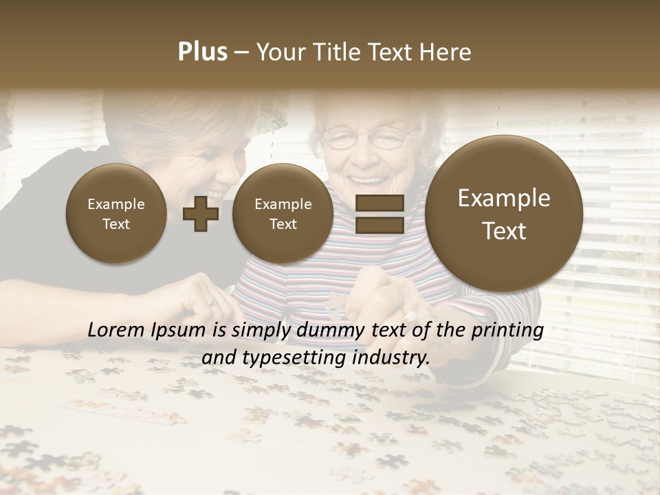 An Elderly Woman And A Young Woman Playing With A Puzzle PowerPoint Template