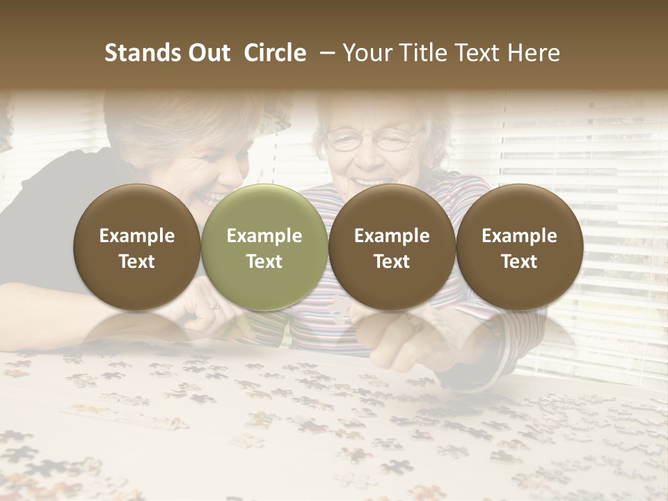 An Elderly Woman And A Young Woman Playing With A Puzzle PowerPoint Template