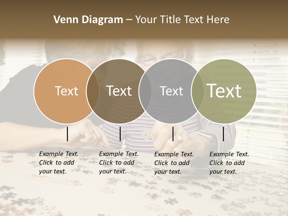 An Elderly Woman And A Young Woman Playing With A Puzzle PowerPoint Template