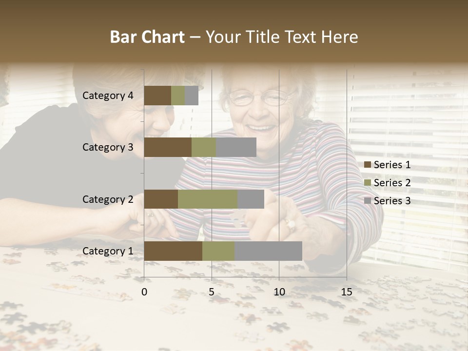 An Elderly Woman And A Young Woman Playing With A Puzzle PowerPoint Template