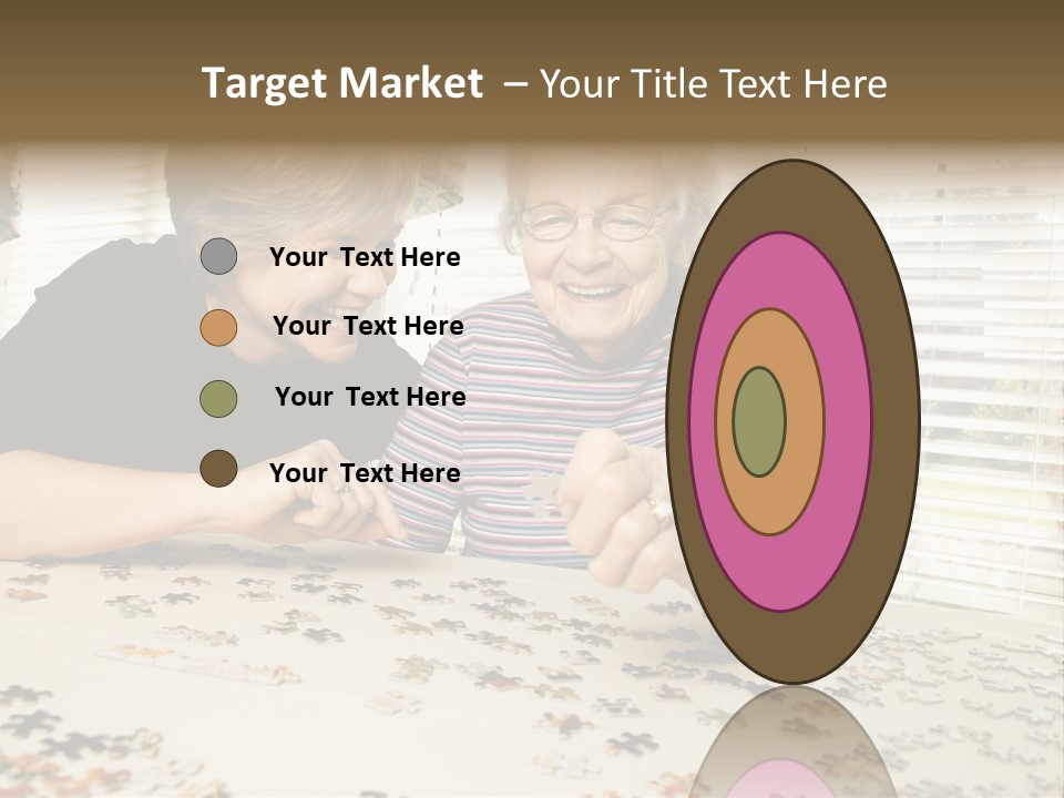 An Elderly Woman And A Young Woman Playing With A Puzzle PowerPoint Template