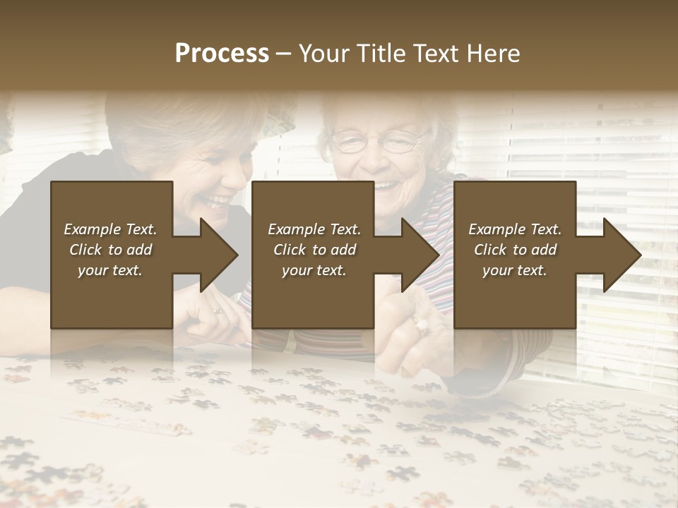 An Elderly Woman And A Young Woman Playing With A Puzzle PowerPoint Template