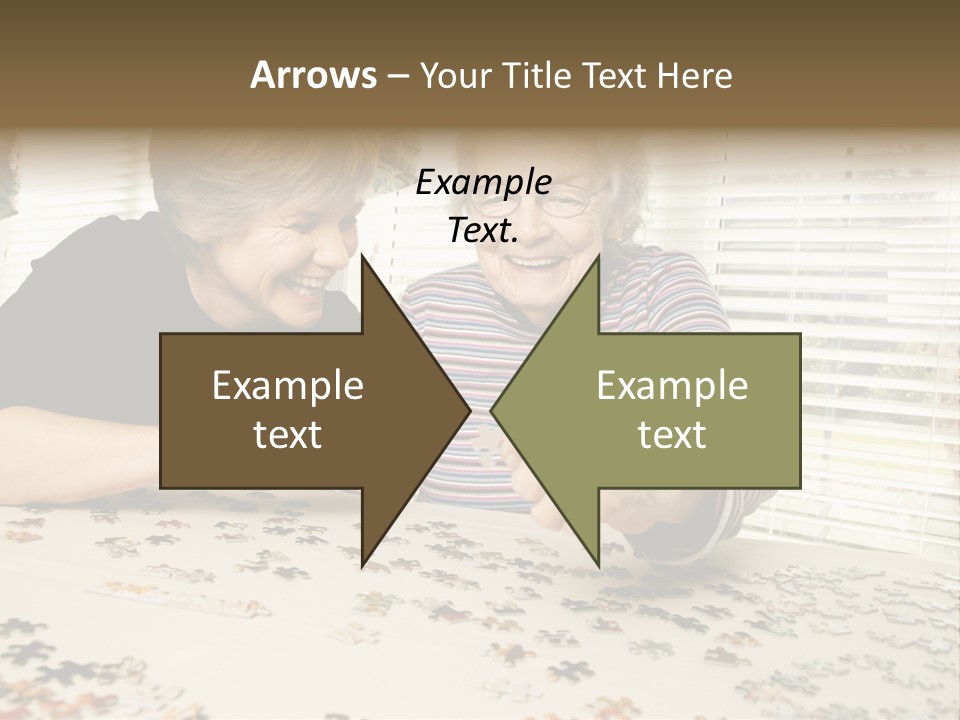 An Elderly Woman And A Young Woman Playing With A Puzzle PowerPoint Template
