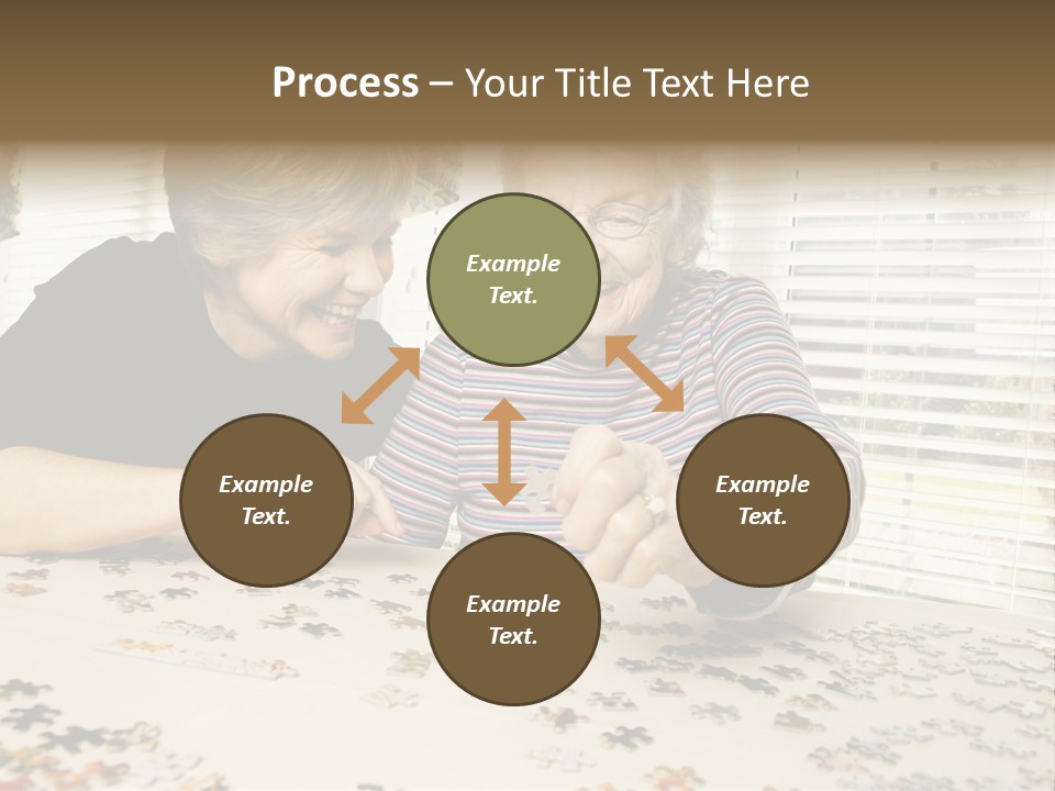 An Elderly Woman And A Young Woman Playing With A Puzzle PowerPoint Template
