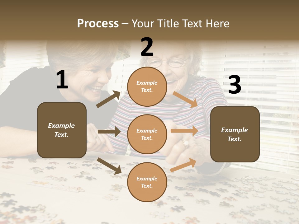 An Elderly Woman And A Young Woman Playing With A Puzzle PowerPoint Template