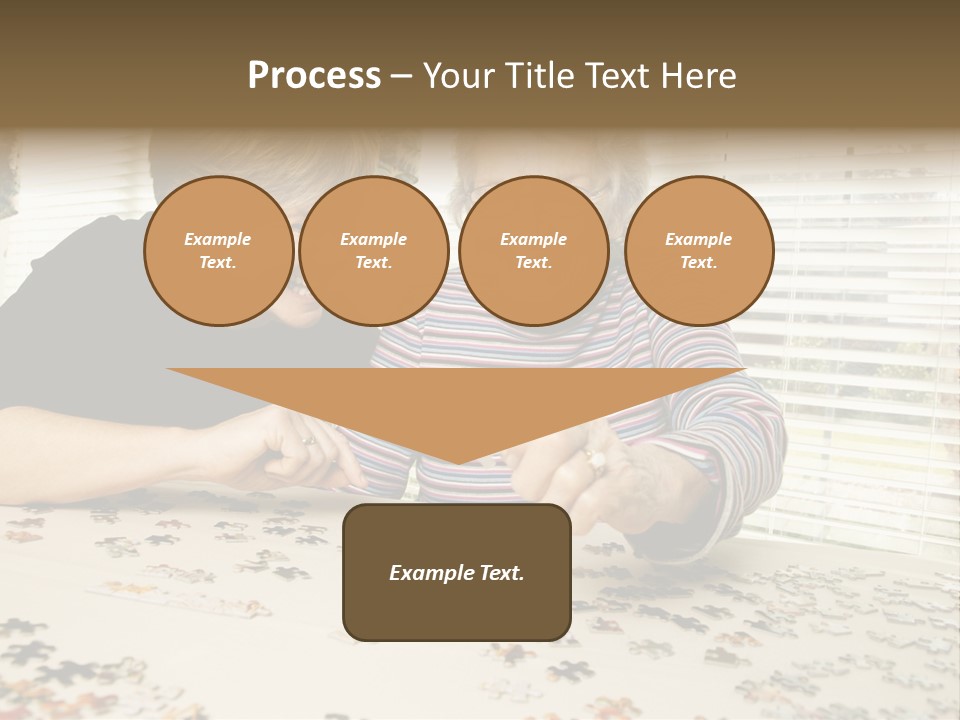 An Elderly Woman And A Young Woman Playing With A Puzzle PowerPoint Template