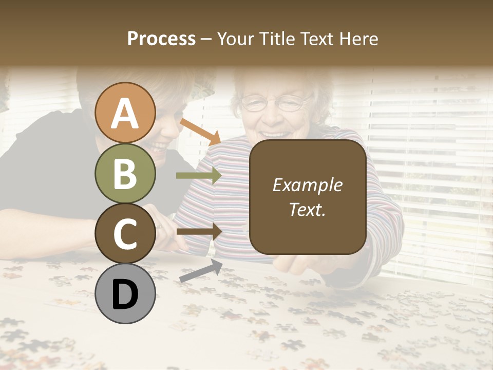 An Elderly Woman And A Young Woman Playing With A Puzzle PowerPoint Template