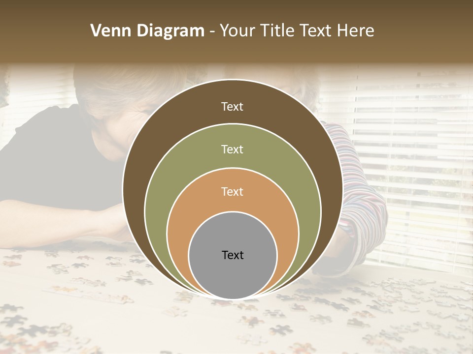 An Elderly Woman And A Young Woman Playing With A Puzzle PowerPoint Template