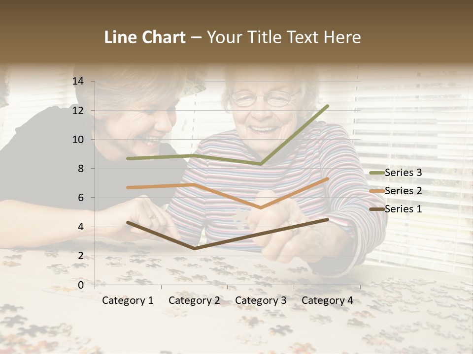 An Elderly Woman And A Young Woman Playing With A Puzzle PowerPoint Template