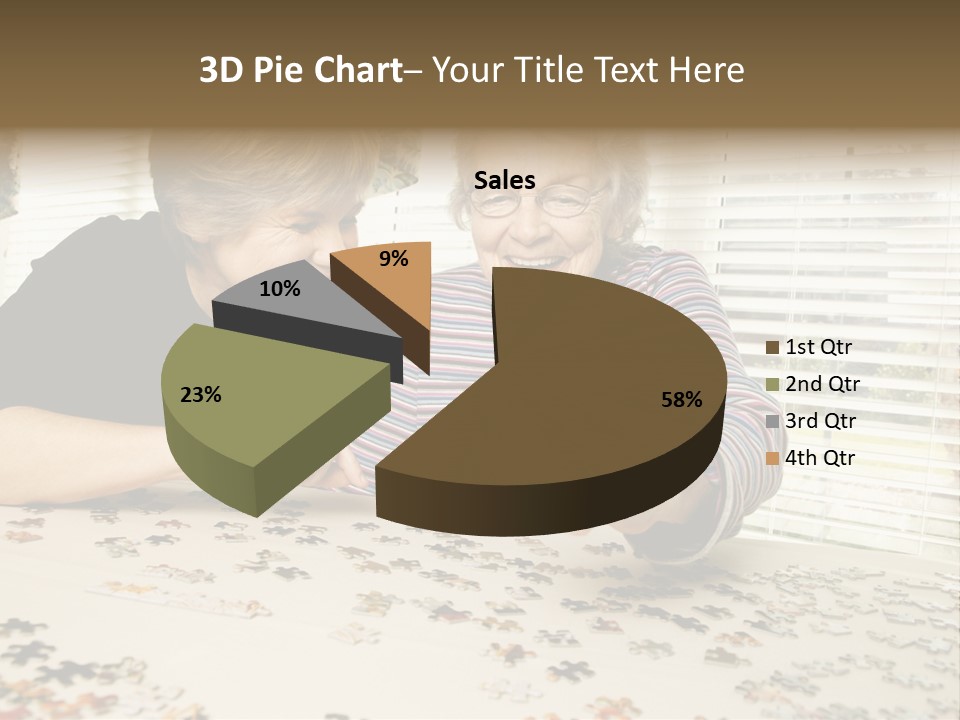 An Elderly Woman And A Young Woman Playing With A Puzzle PowerPoint Template
