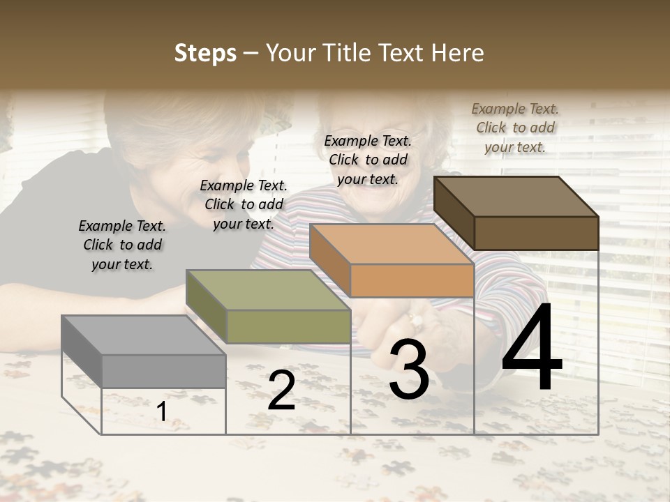 An Elderly Woman And A Young Woman Playing With A Puzzle PowerPoint Template