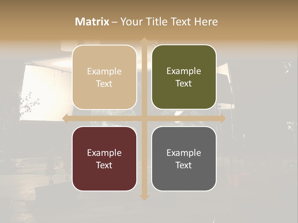 A Photo Studio With A Large Screen And Lighting Equipment PowerPoint Template
