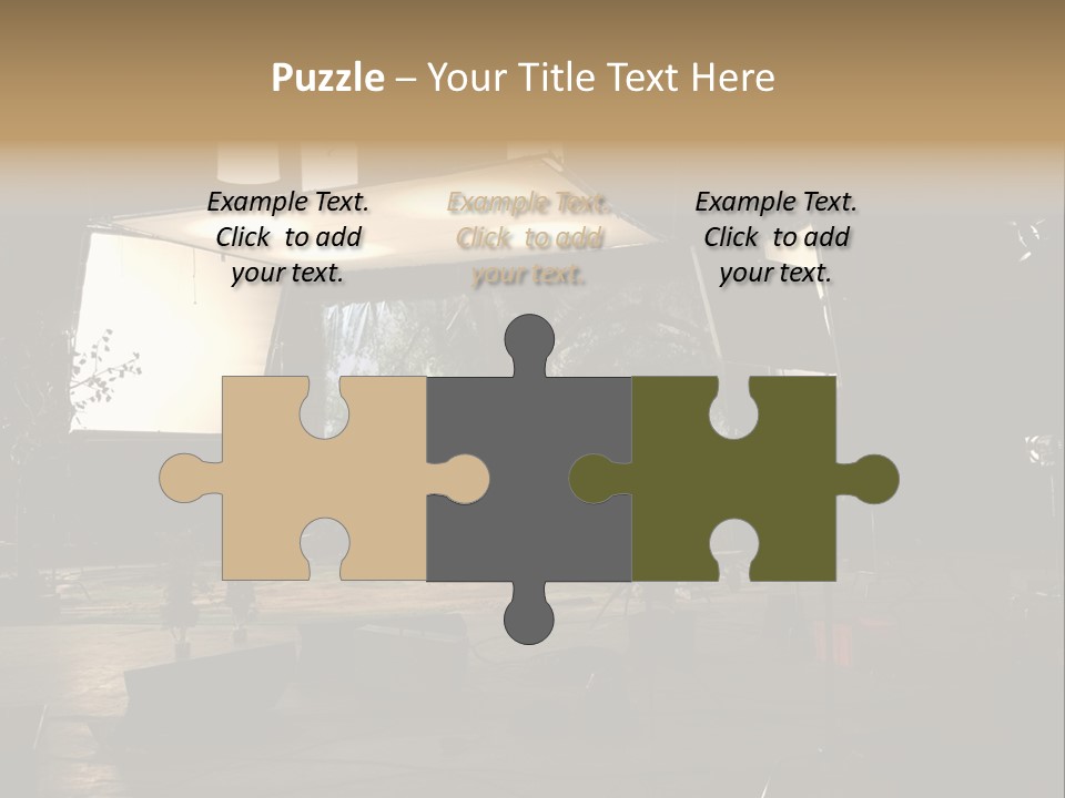 A Photo Studio With A Large Screen And Lighting Equipment PowerPoint Template