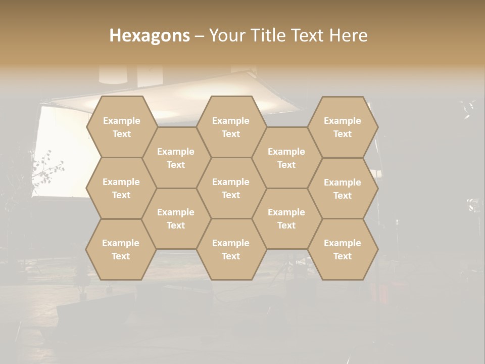 A Photo Studio With A Large Screen And Lighting Equipment PowerPoint Template