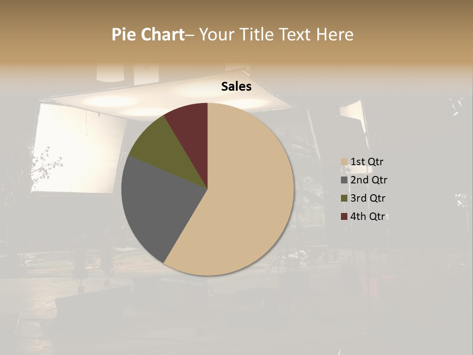 A Photo Studio With A Large Screen And Lighting Equipment PowerPoint Template