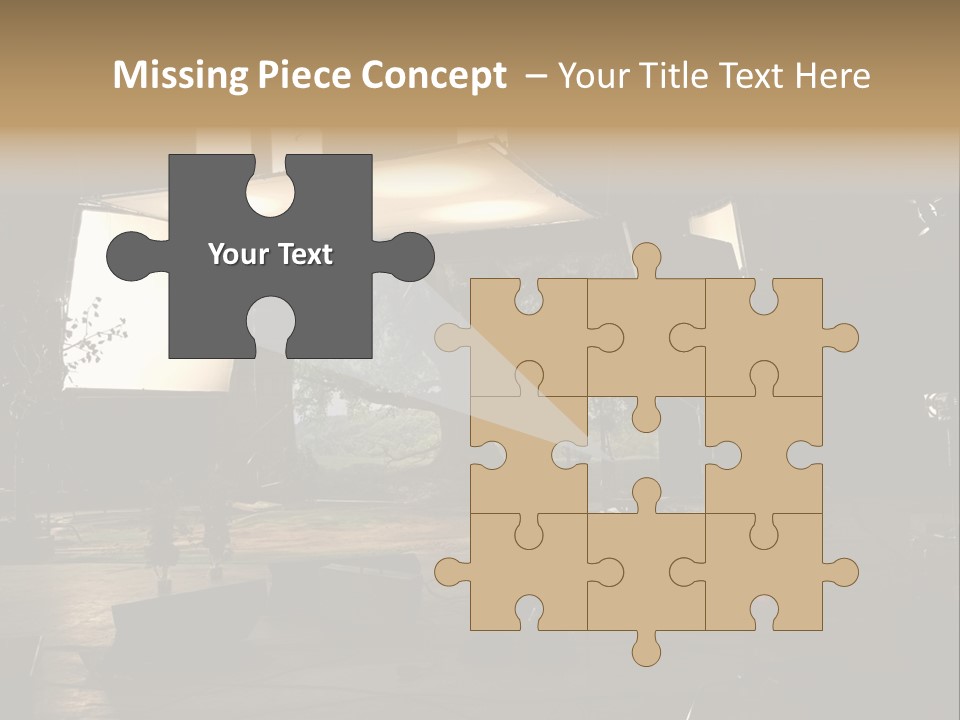 A Photo Studio With A Large Screen And Lighting Equipment PowerPoint Template