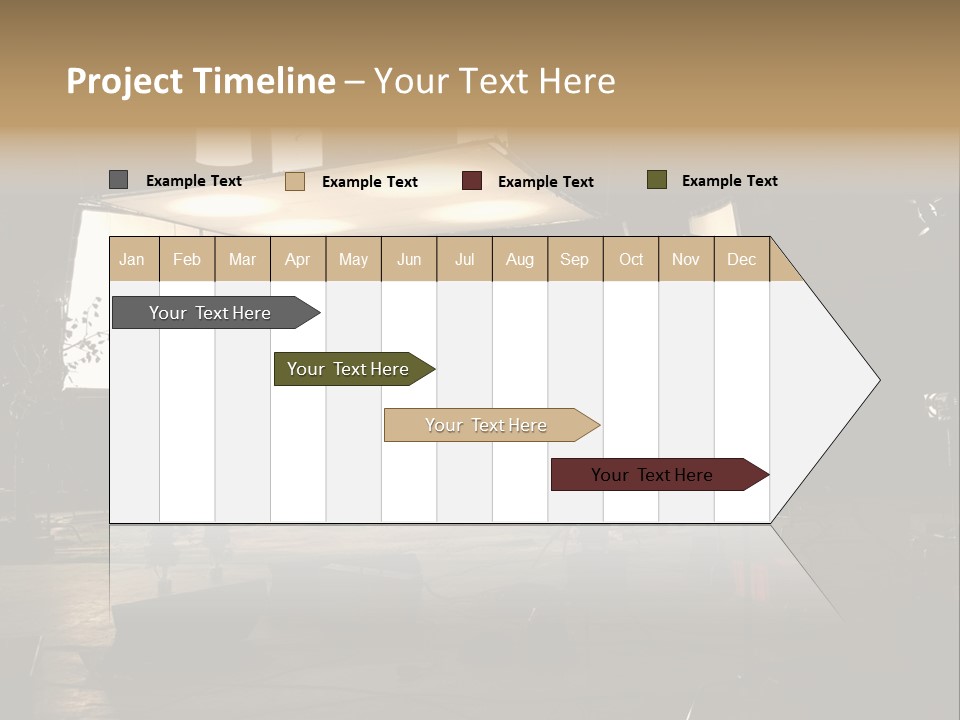 A Photo Studio With A Large Screen And Lighting Equipment PowerPoint Template
