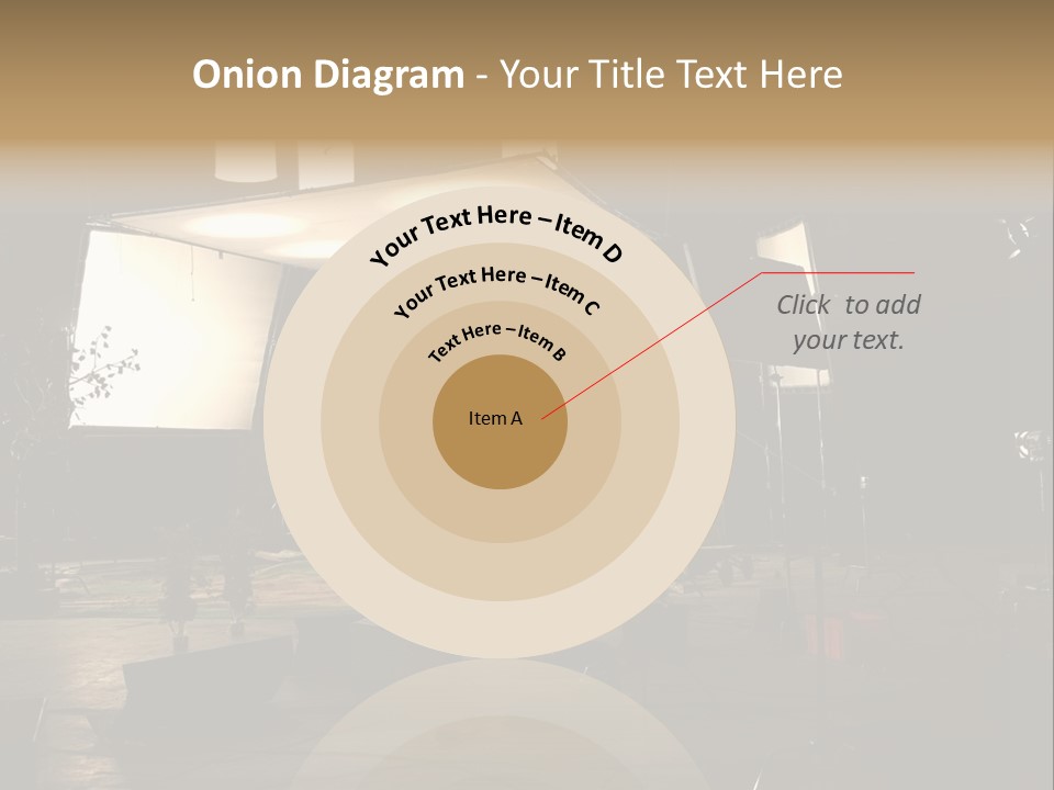 A Photo Studio With A Large Screen And Lighting Equipment PowerPoint Template