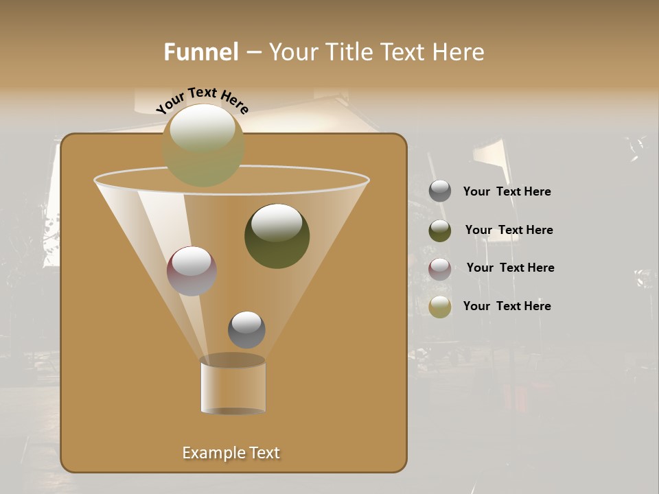 A Photo Studio With A Large Screen And Lighting Equipment PowerPoint Template