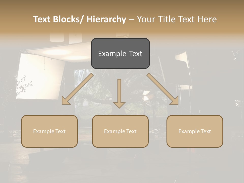 A Photo Studio With A Large Screen And Lighting Equipment PowerPoint Template
