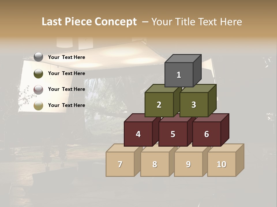 A Photo Studio With A Large Screen And Lighting Equipment PowerPoint Template