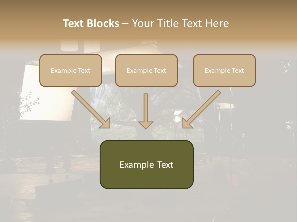 A Photo Studio With A Large Screen And Lighting Equipment PowerPoint Template