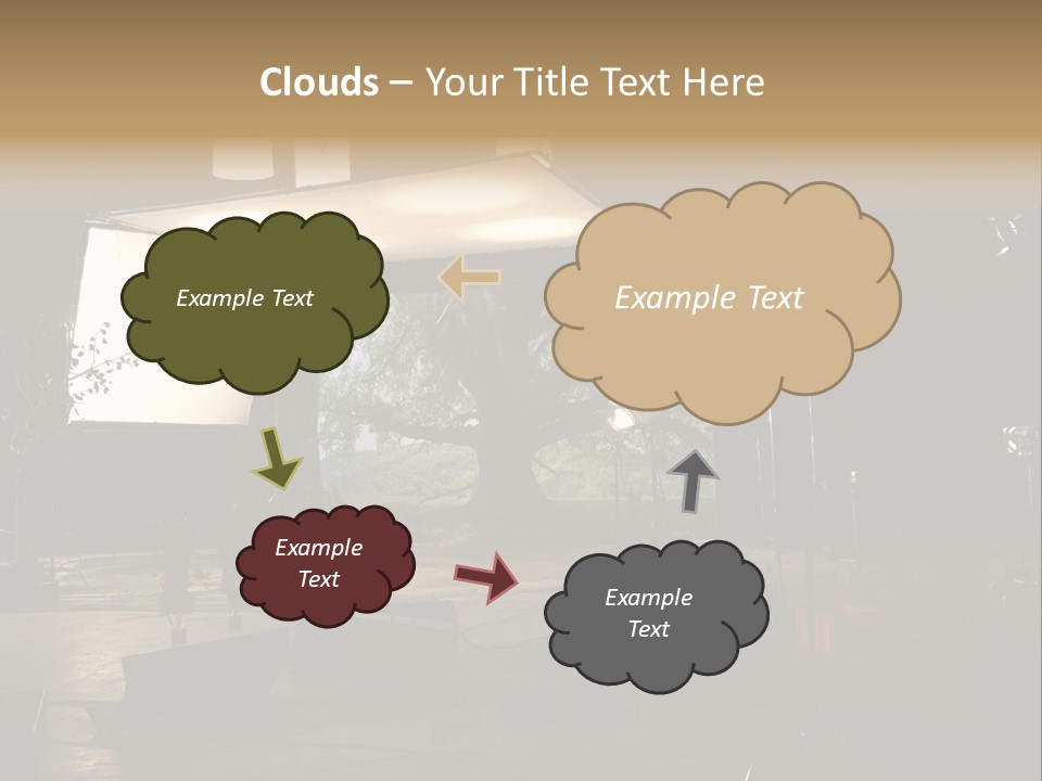 A Photo Studio With A Large Screen And Lighting Equipment PowerPoint Template