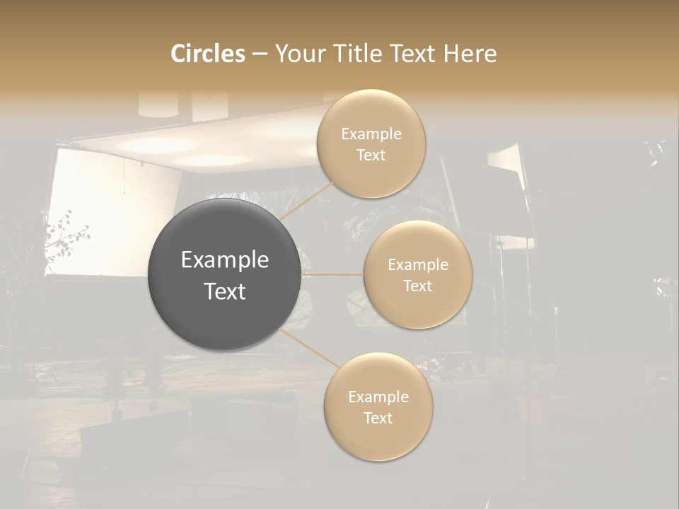 A Photo Studio With A Large Screen And Lighting Equipment PowerPoint Template