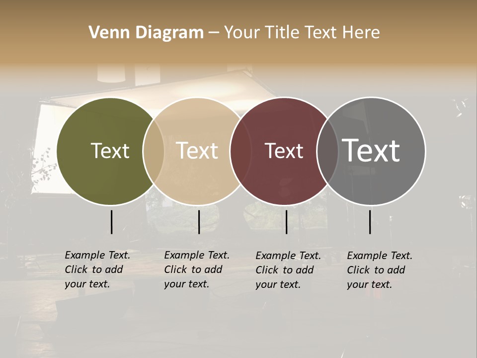 A Photo Studio With A Large Screen And Lighting Equipment PowerPoint Template