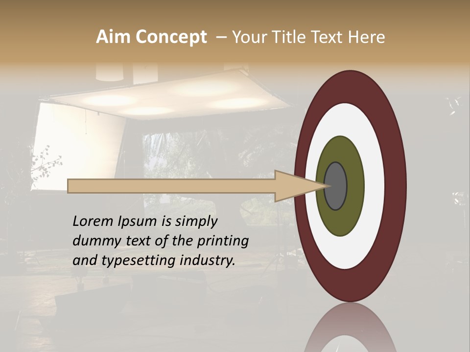 A Photo Studio With A Large Screen And Lighting Equipment PowerPoint Template